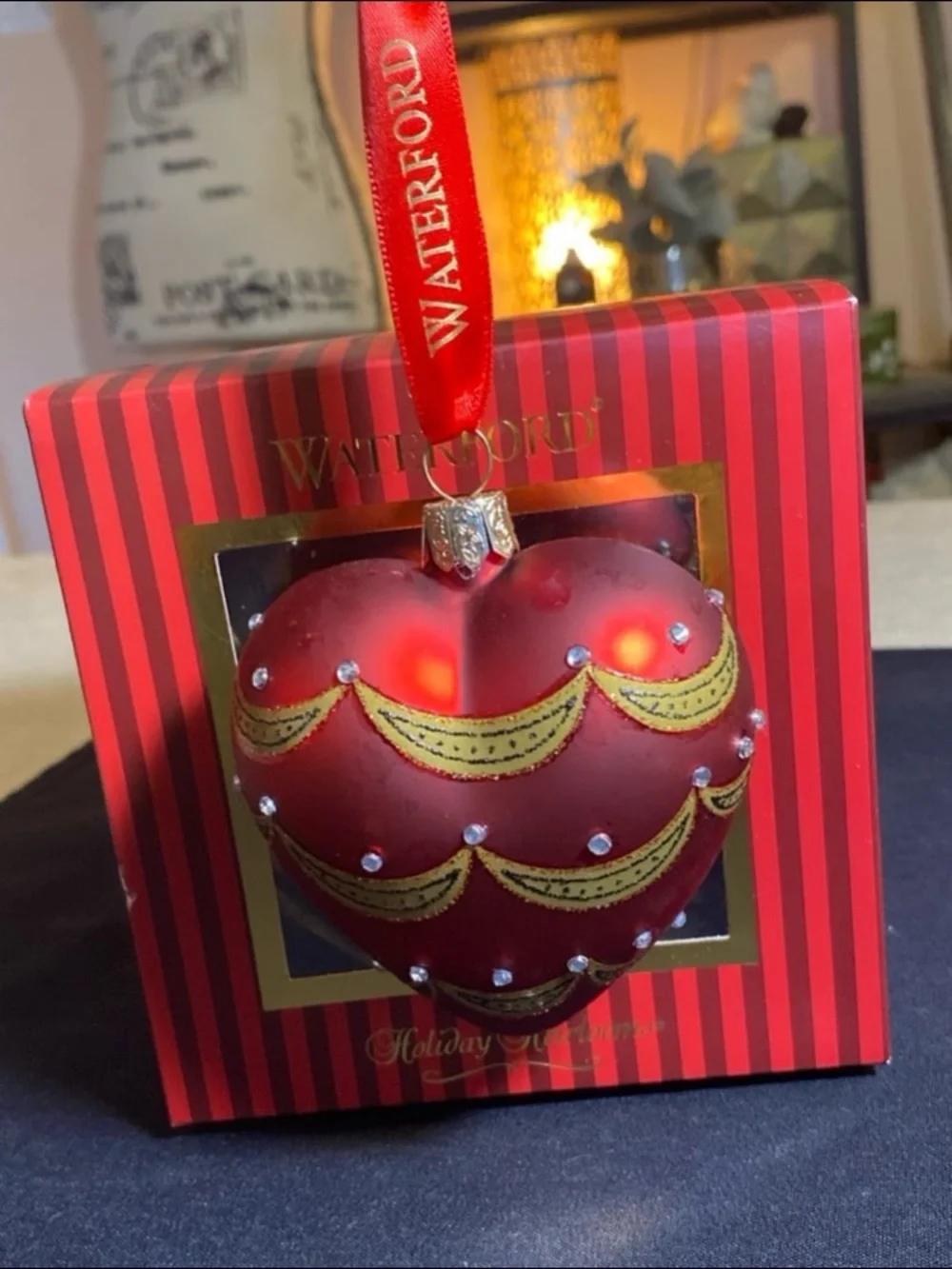 WATERFORD HOLIDAY HEIRLOOMS VICTORIAN JEWEL HEART CHRISTMAS ORNAMENT